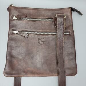 I Malatesta Leather Brown Crossbody Shoulder Bag Made in Italy